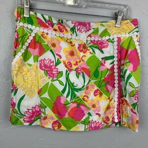 Lilly Pulitzer Skirt Pink Green Size 6 Fields Forever Roslyn Skort Tropical